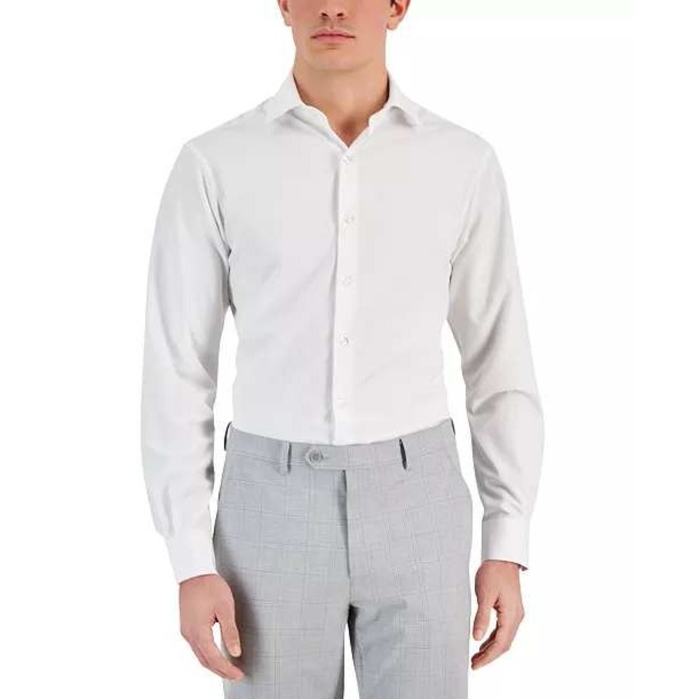 Alfani Men Athletic Fit 4-Way Stretch Dress Shirt White 14-14.5 32/33